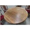 Image 2 : Quarter-Cut Oak Pedestal Dining Table with 10" Leaf and Six Chairs