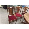 Image 6 : Quarter-Cut Oak Pedestal Dining Table with 10" Leaf and Six Chairs
