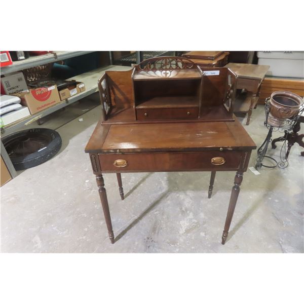 Walnut Writing Desk with Pull-Out Writing Surface, 41" x 30" x 18"
