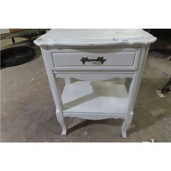 Painted 1 Drawer Nightstand, 27" x 15" x 20"