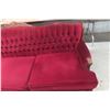 Image 3 : Vintage Victorian-Style Red Tufted Sofa and Armchair Set, 86" Long