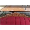 Image 5 : Vintage Victorian-Style Red Tufted Sofa and Armchair Set, 86" Long