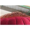 Image 9 : Vintage Victorian-Style Red Tufted Sofa and Armchair Set, 86" Long