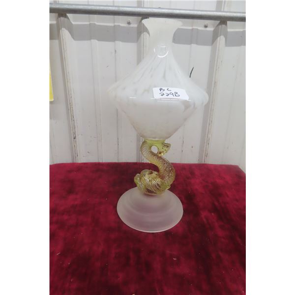 White Pulegoso Glass Vase, 17"