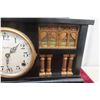 Image 3 : Antique E. Ingraham Black Mantel Clock With Gilt Classical Columns and Lion Mask Handles