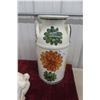 Image 5 : Large Piggy Bank with Porcelain Cream Can Umbrella Stand, 18" Tall