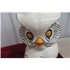 Image 3 : Porcelain Owl and Hand-Carved Wooden Cat, Both 14" Tall
