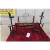 Image 1 : Locking Decanter Case with Key, No Bottle, and Two Wrought Iron Wine Bottle Holders