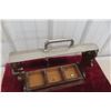 Image 4 : Locking Decanter Case with Key, No Bottle, and Two Wrought Iron Wine Bottle Holders