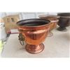 Image 3 : Six Copper Planters with Lion Head Handles, 9" Diameter