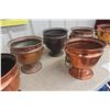 Image 4 : Six Copper Planters with Lion Head Handles, 9" Diameter