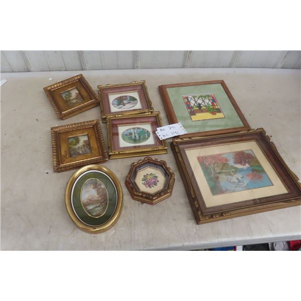 Ten Framed Pictures - Largest 11 x 13