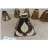 Image 2 : Stained Glass Lamp or Light Fixture Shade with Glass and Brass Parts