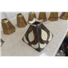 Image 3 : Stained Glass Lamp or Light Fixture Shade with Glass and Brass Parts