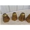 Image 5 : Stained Glass Lamp or Light Fixture Shade with Glass and Brass Parts