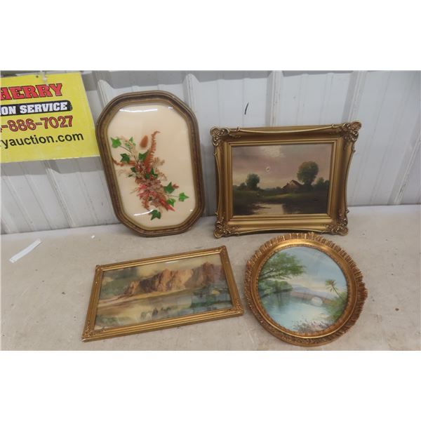 Four Framed Paintings and Pictures
