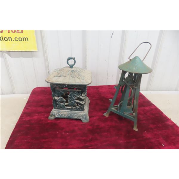 Two Cast Candle Lanterns
