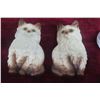 Image 2 : Assorted Chalkware Animal Figures Including Cats, Owl, and Dogs with Plates and Cut Glass Cats