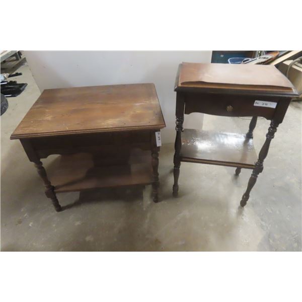 End Table, 24" x 27" x 21", with Stand and Drawer, Needs Repair