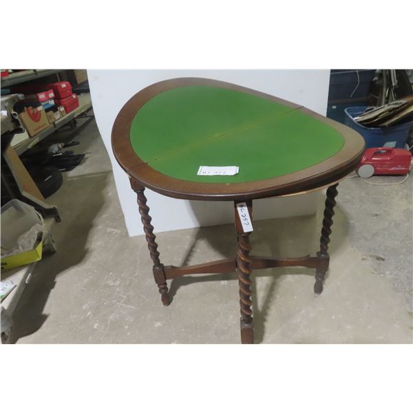 Antique Oak Barley Twist Folding Game Table – Restoration Project