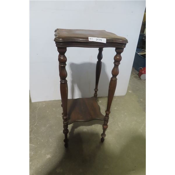 Walnut Two-Tier Stand, 33" x 15" x 15"