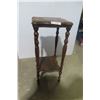 Image 1 : Walnut Two-Tier Stand, 33" x 15" x 15"