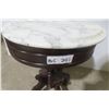 Image 1 : Round Marble-Top Stand, 18" High, 14" Diameter