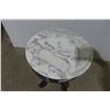 Image 3 : Round Marble-Top Stand, 18" High, 14" Diameter
