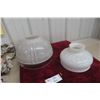 Image 1 : Pair of Vintage Milk Glass Light Shades – 12" and 9½" Diameter