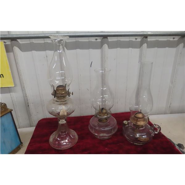 Three Coal Oil Lamps