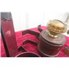 Image 4 : Assorted Antique and Vintage Kerosene Lamp Parts Including Wall Bracket Lamps and Glass Chimneys
