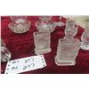 Image 4 : Cream and Sugar Set with Decanter and Bowls, Cut and Etched Glass
