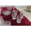 Image 5 : Cream and Sugar Set with Decanter and Bowls, Cut and Etched Glass