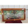 Image 1 : Stained Glass Window With Multicolor Panels, Approx. 40" x 21"