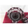 Image 4 : Pair Of Bohemian Ruby Glass Mantel Lusters With Prisms