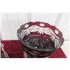 Image 7 : Pair Of Bohemian Ruby Glass Mantel Lusters With Prisms