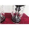 Image 8 : Pair Of Bohemian Ruby Glass Mantel Lusters With Prisms