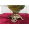Image 3 : Gone With The Wind Style Coal Oil Lamp With Cabin Scene And Footed Brass