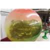 Image 8 : Gone With The Wind Style Coal Oil Lamp With Cabin Scene And Footed Brass
