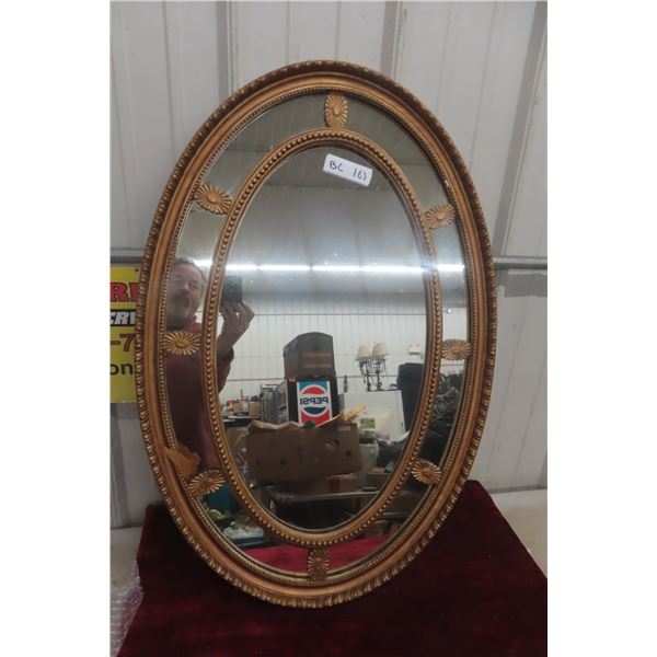 Decorative Oval Wall Mirror, Approx. 30" x 21"