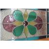 Image 2 : Stained Glass Window With Multicolor Panels, Approx. 14" x 19"