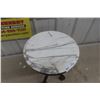 Image 2 : Marble-Top Stand, Approx. 19" High With 14" Diameter Top
