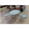 Image 1 : Bistro Table With Four Iron Chairs, Table Approx. 29" High And 26" Across
