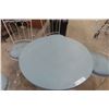 Image 3 : Bistro Table With Four Iron Chairs, Table Approx. 29" High And 26" Across