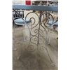 Image 5 : Bistro Table With Four Iron Chairs, Table Approx. 29" High And 26" Across