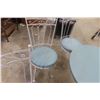 Image 6 : Bistro Table With Four Iron Chairs, Table Approx. 29" High And 26" Across