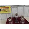 Image 1 : Bullseye Colared Coal Lamp and 2 Finger Lamps - All w/ Chimneys