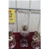 Image 2 : Bullseye Colared Coal Lamp and 2 Finger Lamps - All w/ Chimneys