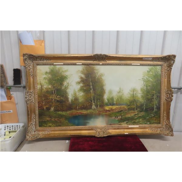 Signed Canvas Painting, Approx. 54" x 30"