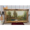 Image 1 : Signed Canvas Painting, Approx. 54" x 30"
